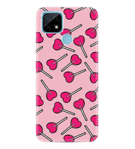 Realme C11 C21 C21Y C25Y C11 2021 Kılıf Desemli Silikon Heart Lollipop 1414