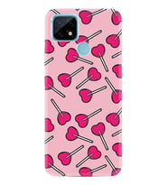 Realme C11 C21 C21Y C25Y C11 2021 Kılıf Desemli Silikon Heart Lollipop 1414