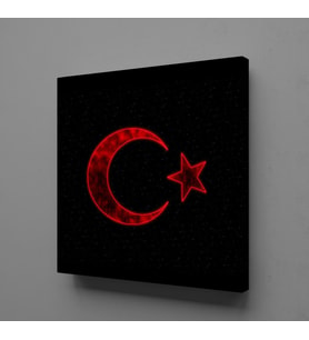 SİYAH KIRMIZI BAYRAK KANVAS TABLO 160x160cm
