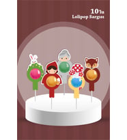 Kırmızı Başlıklı Kız Temalı Lolipop Sargısı 10'lu