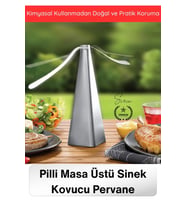 #SinekKovucu Piramit Gövde PVC Kanat Pervane Masa Üstü Taşınabilir Pilli Sinek Kovucu Makine Siyah S