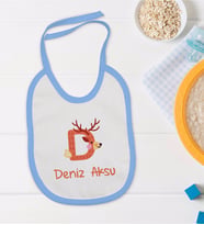 BK Kids Kişiye Özel Mavi Bebek Mama Önlüğü - Model 110
