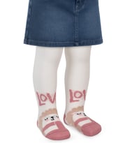 Civil Baby Love 6- Bebek Kız Külotlu Çorap - Ekru
