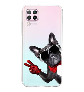 PrintiFy Huawei P40 Lite ile Uyumlu 1mm Slim Fit Köpek 2 050e Baskılı Şeffaf  Kılıf