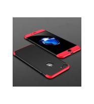Apple iPhone 7 Uyumlu Kılıf Zore Ays Kapak (Siyah-Kırmızı)
