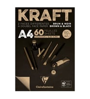 Clairefontaine Kraft+Siyah Sketch Blok Çift Taraflı 90 gr. 60 Yp. A4 