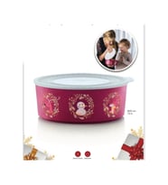Tupperware Su Yuvarlak Kırmızı Kardan Adam Yılbaşı Kurabiye Kutusu - 1.5 Lt