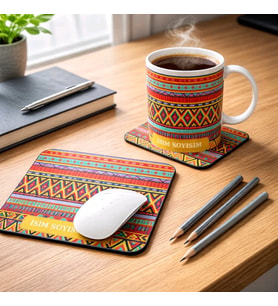 Kişiye Özel Hediye Seti  Kupa Bardak + Mouse Pad + Bardak Altlığı (3’lü Set)