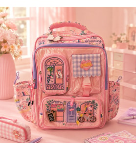 CHİMOLA MY HOUSE BLOOMİNG CATS PEMBE SIRT ÇANTASI