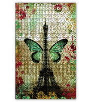 Cakapuzzle Eyfel Kulesi Kelebek Puzzle Yapboz MDF (Ahşap) (120 Parça)