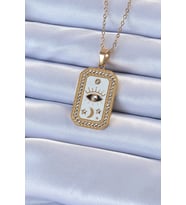 316L Çelik Zincir Renk Mineli Zirkon Taşlı Göz Figür Tarot Kolye TJ-BKO9215