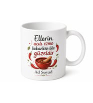 Acılı Ezme Yapan Annelere Kebapçı Mezesi Kupa Bardak Hediye