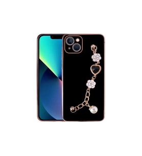 Apple iPhone 13 Uyumlu Kılıf El Tutamaçlı Kamera Korumalı Zore Taka Silikon Kapak (Siyah)