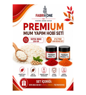 Premium Mum Yapım Hobi Seti - Soya Wax 250 gr - 2'li Toz Mum Boyası Seti - Kırmızı, Turuncu BKFABSW2502KT