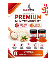 Premium Mum Yapım Hobi Seti - Soya Wax 250 gr - 2'li Toz Mum Boyası Seti - Kırmızı, Turuncu BKFABSW2502KT