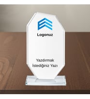 Kendin Tasarla Kişiye Özel Kristal Cam Plaket - Logolu ve Yazılı Kişiselleştirilebilir Masaüstü Ödül