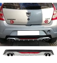 Dacia Sandero Gri Difüzör Difizör Yuvarlak Egzoz Görünüm Reflektörlü