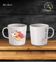 KirliPatiler Taş Kupa Fincan Üzeri Çalışan Kedi Baskılı (Model 11)