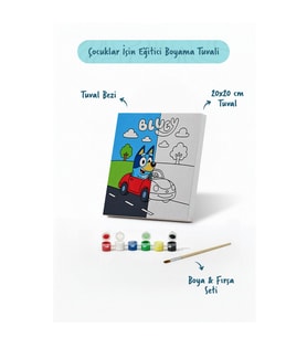 Bluey Araba Macerası Şövalesiz Boya Seti 20x20