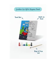Bluey Araba Macerası Şövalesiz Boya Seti 20x20