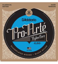 D'Addario EJ50 Pro-Arte Black Nylon Klasik Gitar Tel Seti (Sert/Hard Tansiyon)  Siyah Naylon Yapı, Yüksek Gerilim ile Dolgun Rezonans ve Net Nota Tanımı
