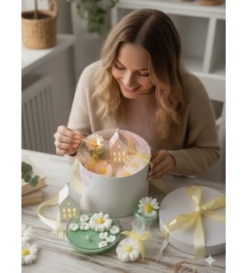 Kokulu Mum Hediye Kutusu Papatya Mevsimi - Mumelia Candles Doğal Soya Mum Seti El Yapımı Özel Tasarım
