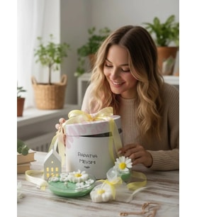 Mumelia Candles Papatya Mevsimi - Doğal Soya Mum Hediye Kutusu