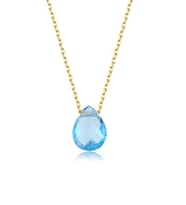 Blue Topaz Damla Taşlı Kolye