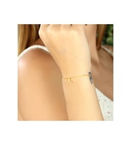 AZURİS 925 AYAR GÜMÜŞ ÜÇ BOYUTLU HARF BİLEKLİK (Gold)