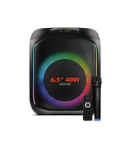 Powerway MIO Taşınabilir Mikrofonlu 40 W Parti Karaoke Kumandalı Bluetooth Hoparlör Led Işıklı (Siyah)