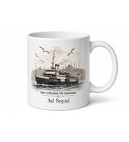 Eski Vapur Temalı Nostaljik Baskılı Kupa Bardak Özel Tasarım Hediye