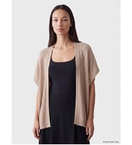 LCW EVERYDAY Bej Şal Yaka Oversize Kadın Triko Hırka