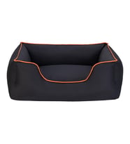 Pet Comfort Alpha Köpek Yatağı Siyah w Turuncu Biye M 80x65cm