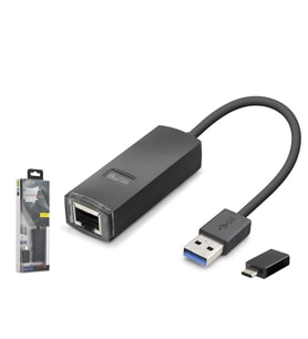 Usb 3.1 Usb Type-c Gen1 Ethernet Adaptör Gigabit Siyah LAN03