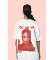 Rihanna Badgirlriri Sırt Baskılı Unisex Oversize Şarkıcı Tişört