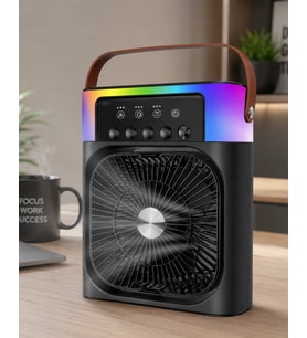 Taşınabilir Sprey Fan Rgb Işıklı Mini Klima Soğutucu Nemlendirici Usb Şarjlı