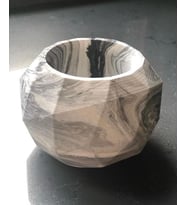Mermer Görünümlü Saksı Mumluk (Çok Renkli)
