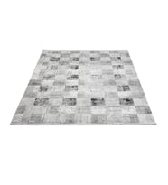 Makine Kaymaz Yıkanabilir Antrasit Geometrik Viskon Salon Halısı Mutfak Halısı Koridor Halısı Yolluk gri