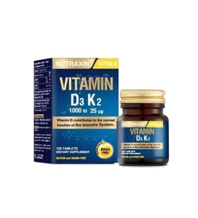 Nutraxin Vitamin D3 K2 Vitamin D Ve K İçeren Takviye Edici Gıda 120 Tablet