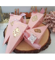 Hayaller Dükkanı 30 Adet Pembe Kulah Pleksi  İsimlikli Bebek Şekeri