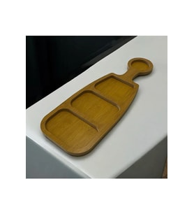 3 Bölmeli Ahşap(MDF) Dikdörtgen Sunum Tabağı 40CM