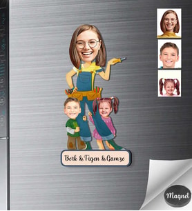 Kişiye Özel Aile Ahşap Magnet -33