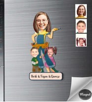 Kişiye Özel Aile Ahşap Magnet -33
