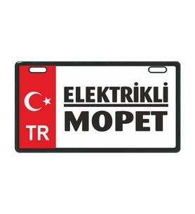 Kırmızı Elektrikli Mopet E-Bike Plakalık