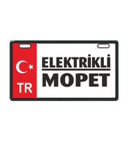 Kırmızı Elektrikli Mopet E-Bike Plakalık