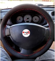 Renault Clio 2 Uyumlu Dikmeli Direksiyon Kılıfı Noktalı Kırmızı İpli (38CM×10.5CM)