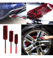 3lü Bükülebilen Peluş Detaylı Temizlik İçin Oto Jant, Egzos Temizleme Fırçası (5343)