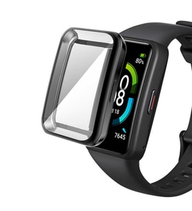 Microsonic Huawei Band 7 Kılıf 360 Full Round Soft Silicone Siyah