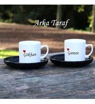 İyi ki  Tasarımlı ve İsme Özel İkili Türk Kahvesi Fincan Takımı