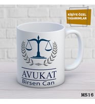 Kişiye Özel Meslek Temalı Kupa  İsimli & Fotoğraflı Premium Hediye Bardak Avukat